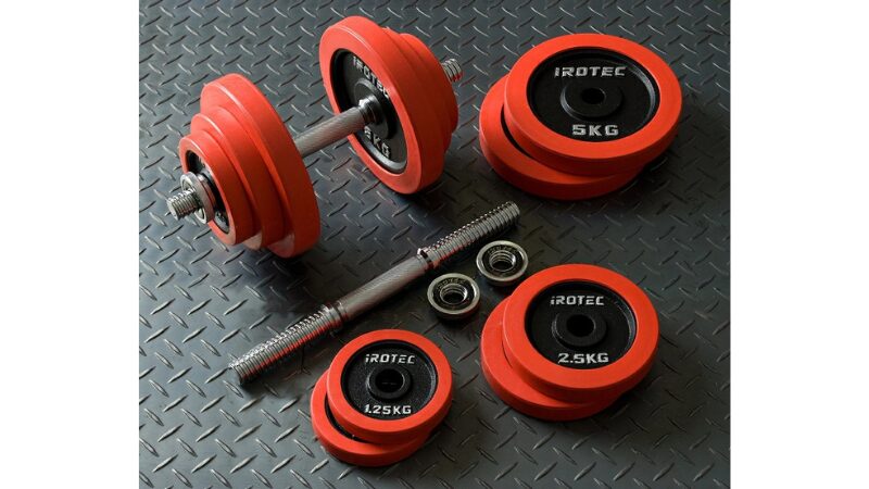 IROTECのラバー付きダンベルプレートセット